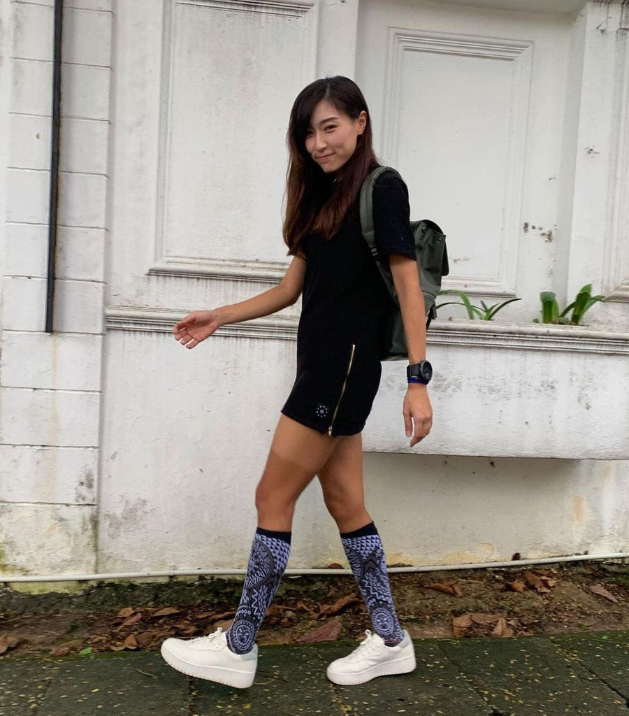 來自馬來西亞的單車甜姐兒為我們示範賽後穿搭